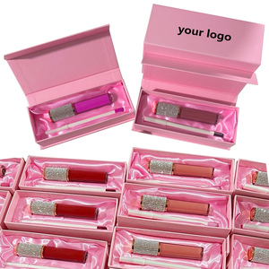 Kit de rouge à lèvres et de crayon à lèvres en gros avec logo, emballage personnalisé en boîte rose, marque privée, gloss à lèvres, ensembles de <span class=keywords><strong>maquillage</strong></span> cadeaux - Product Image 1