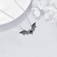 Collier pendentif chauve-souris en argent sterling 925, bijoux gothiques personnalisés pour femmes, vente en gros