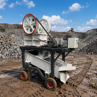 Concasseur à mâchoires mobile, Convoyeur à bande vibrant, Diesel, 20T/H, pour calcaire et basalte, Vente directe usine, Machine à pierre, Moteur AC à roulement