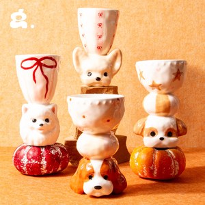 CONGSTUDIO Tasse en céramique faite à la main motif dessin animé <span class=keywords><strong>Verre</strong></span> à vin créatif pour fille Nouveau cadeau de mariage, d'anniversaire ou de Nouvel An - Product Image 2