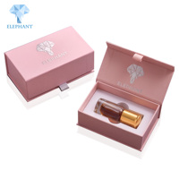 Boîte personnalisée de luxe pour flacon roll-on d'huile essentielle, emballage rigide en papier avec couvercle magnétique à clapet, logo estampé or et EVA