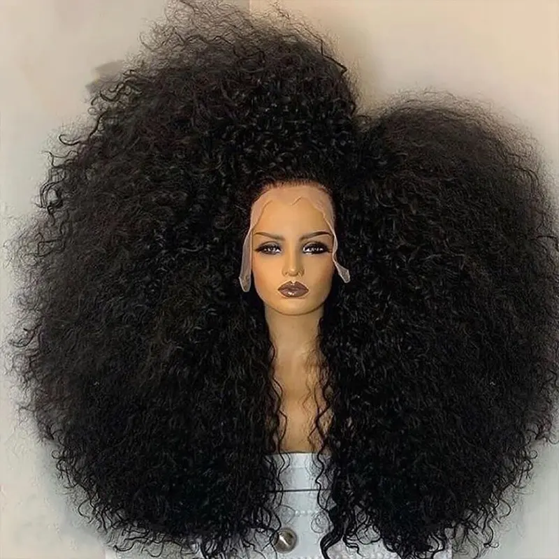 Amara Wig ikal Afro rambut palsu manusia dengan kepadatan 250 Wig rambut manusia keriting Wig rambut manusia Pixie Cut keriting Brasil untuk wanita warna hitam