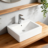 YIDA Produit populaire Céramique blanche Bassin d'art Fabricant de céramique Évier de table en porcelaine Lavabo de salle de bains en forme de rectangle