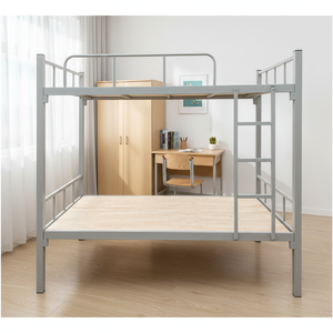 Металлическая кровать-бунк из утолщенной квадратной трубы для общежития персонала, устойчивая к качению, антикоррозийная - Product Image 6