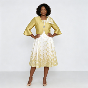 Vestido de Alta Calidad para Mujer, Talla Grande, Estilo Africano, Conjunto de 2 Piezas, Vestido y Abrigo para Mujer, Vestido de Iglesia - Product Image 5