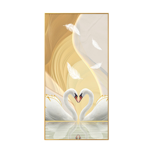 Pintura de arte geométrico abstracto de estilo nórdico, mural de cisne, pintura decorativa, pintura colgante de pared - Product Image 3