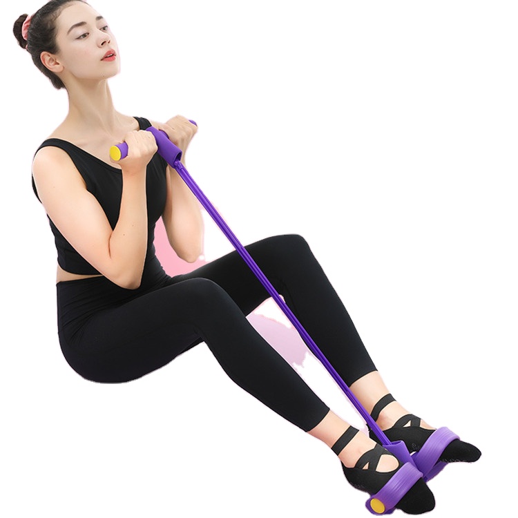 Лента для йоги, фитнеса, натяжение ног с педалью