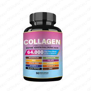 Cápsulas de péptidos de colágeno 6000mg con vitamina C | Tipo 1 y 3 Mejora la salud de la piel con ácido hialurónico, biotina y vitamina C - Product Image 1