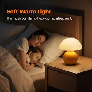 High-End Cream Ins Vintage Bedside Lamp for Bedroom Modern Style Mushroom Table Ceramic Decorative <b>Night</b> <b>Light</b> for Study Room - Product Image 4