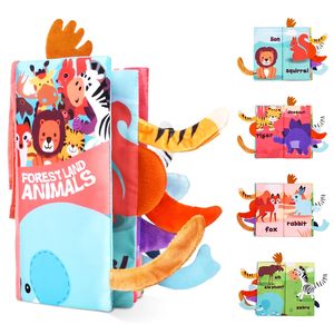 Éducation précoce bébé livres jouets sécurité tissu queues d'<span class=keywords><strong>animaux</strong></span> reliure sensorielle doux bébé tissu <span class=keywords><strong>livre</strong></span> - Product Image 1