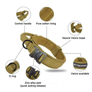 Lujoso <span class=keywords><strong>collar</strong></span> grande de entrenamiento para perros, nuevo diseño táctico con mango, Material de aleación ajustable de nailon y poliéster duradero - Product Image 2