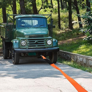 ヘビーデューティーポリエステル牽引ストラップ 80mm 3インチ 30フィート 12トン ポータブルリカバリーストラップ 緊急用牽引ウェビングストラップ - Product Image 2