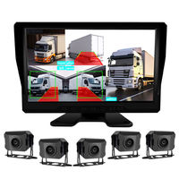 Système de caméra pour camion à 5 voies avec écran IPS de 10,1 pouces, caméra de recul intelligente AI, surveillance des angles morts BSD, caméra 360° pour camion et bus