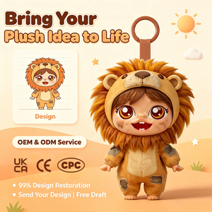 Llavero de Peluche de Vinilo con Diseño de León Salvaje, Relleno Suave, Estilo Muñeco Original y Moderno, para Colección Temática de Safari en la Selva - Product Image 1