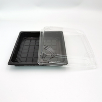 JY-81207 Einweg-Sushi-Box aus Kunststoff Quadratische Plastik-Sushi-Schale mit Transparentem Deckel Kunststoff-Lebensmittelverpackungsbox