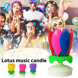 Candele per Torta di Compleanno all'Ingrosso, le Più Popolari Candele Musicali a Forma di Fiore Rotante, Rosa Magica e Pallone da Calcio - Product Image 6