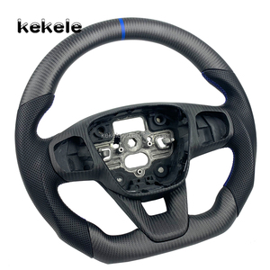 Amélioration de l'intérieur de la voiture, volant en cuir et fibre de carbone personnalisé pour Ford <span class=keywords><strong>Focus</strong></span> MK4 MK7 MK7.5 MK8 Carnival <span class=keywords><strong>ST</strong></span> - Product Image 4