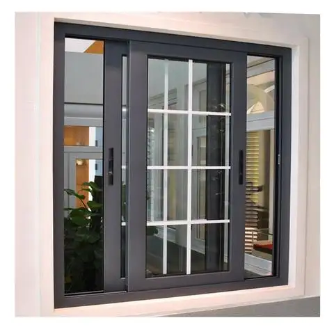 Prezzo di fabbrica finestra interna di vetro scorrevole 3 tracce di alluminio profilo finestre scorrevoli