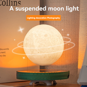 Floating <b>LED</b> Bulb Night <b>Light</b> Magnetic Levitation Moon Saturn Desk Lamp Bedroom Home Decor Gift For Lover - Product Image 4