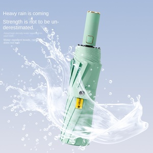 Three-fold Solid Color Business Full-<b>automatic</b> Section Sunshade <b>Umbrella</b> Black Rubber Sunscreen Folding Men's Printing - Product Image 1