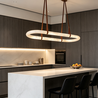 Lustre rectangulaire en marbre espagnol, luminaire suspendu moderne et simple en albâtre pour salle à manger, bar, îlot de cuisine