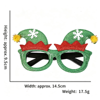 Lunettes décoratives en forme de chapeau de Noël noir, accessoire de costume fantaisie pour les réunions de Noël, les cabines photo de Noël et les événements du Nouvel An