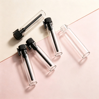 Flacons testeurs en verre tubulaire de 0,5 ml, 1 ml, 1,5 ml, 2 ml, 0,1 oz pour échantillons d'arômes et de parfums, avec bouchon à bougie, en stock