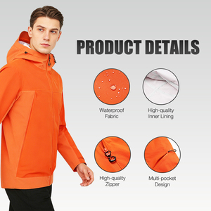 Veste de travail à col montant respirante avec logo personnalisé, quantité minimale de commande, avec fermeture éclair imperméable et coupe-vent - Product Image 4