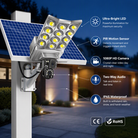 Lampu Tenaga Surya All in One dengan Kamera, Kartu SIM 4G, WiFi, IP65, Lampu Jalan CCTV Keamanan DC untuk Taman Luar Ruangan dan Rumah
