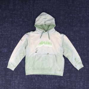 Sudadera con Capucha de Algodón French Terry Grueso, Estilo Urbano, Personalizada, Desgastada, Lavado Ácido Vintage para Hombre - Product Image 2