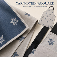 Vente en gros de bavoirs de travail personnalisés en coton 100% jacquard teint en fil, réutilisables, résistants, 215 GSM, pour restaurants, hôtels et cuisines commerciales