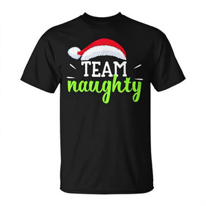 T-shirt natalizia coordinata per coppie Team Naughty - Product Image 2