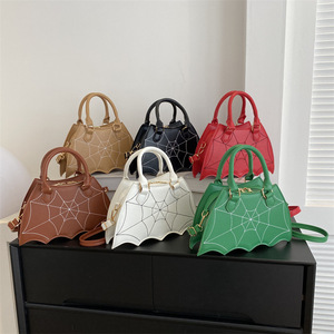 Nouvel Arrivage Sacs à Main et Sacs Bandoulière Unisexe de Créateur de Mode Gothique en PU Imperméable avec Broderie et Fermeture Éclair, Nouveauté Halloween Motif Araignée - Product Image 2