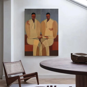 Grande Dipinto Astratto di Ritratto di <span class=keywords><strong>Picasso</strong></span>: Arte Moderna da Parete Beige 120*100cm - Product Image 5