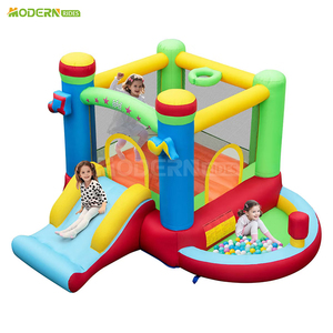 Castillo Inflable Infantil Colorido con Tobogán de Agua y Aro de Baloncesto para Casa de Brinco - Product Image 3