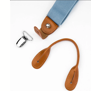 Logo personalizzato poliestere azzurro regolabile <span class=keywords><strong>in</strong></span> <span class=keywords><strong>pelle</strong></span> bottone tab end <span class=keywords><strong>bretelle</strong></span> elastiche da sposa clip on <span class=keywords><strong>bretelle</strong></span> per <span class=keywords><strong>uomo</strong></span> - Product Image 4