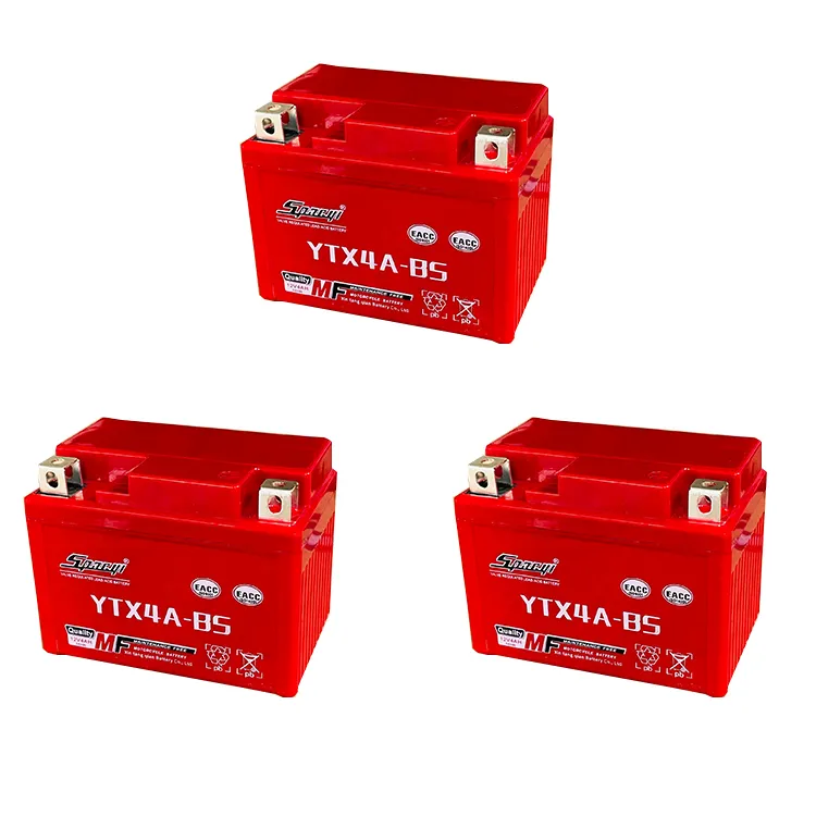 Nuovo prodotto 12 v4ah colore rosso YTZ5S piombo acido moto batteria 1.4kg Scooter ricaricabile Gel per moto