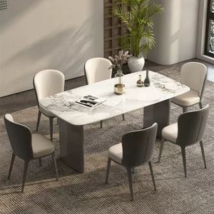 Juego de mesa de comedor de mármol natural ovalado, muebles italianos de lujo para comedor - Product Image 5