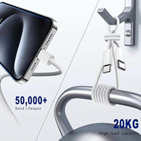 Kabel Data USB-C ke Type-C 240W Super Fast Charging Grosir, 1/1.5/2M, Kabel Charger Original Berbahan Nilon Kepang untuk iPhone 18