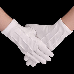 Guantes de Algodón Blanco de Alta Calidad con Puño Elástico, Antideslizantes, Transpirables y Duraderos para Ceremonias, Uniformes y Desfiles - Product Image 2