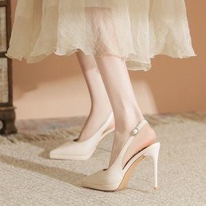 Zapatos de Tacón Alto para Mujer 1086B, Diseño Slingback, Punta en Pico, Tacón de Aguja, Color Sólido, Decoración con Hebilla, Tendencia de Moda - Product Image 2