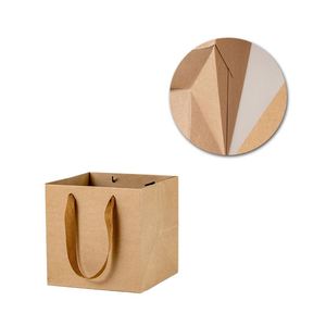 Art <b>Big</b> square Bottom Paper Gift Wrapping Bags Bag Packaging <b>Handbag</b> for Flowers - Product Image 1