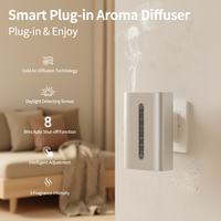 Diffuseur d'huiles essentielles intelligent certifié CE/FCC, contrôle par application, 20 ml sans eau, capteur de lumière et lumière d'ambiance LED, 800 pieds carrés