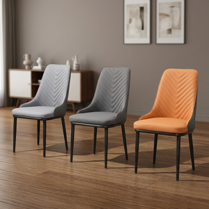Modern PU Leather Living Room <b>Chair</b> Solid Back Metal Legs Ergonomic Design Contemporary Style Home Furniture - Product Image 1