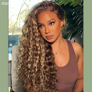 Compre a granel 180 Density Highlight Deep Wave Full Hd Lace Front Peluca <span class=keywords><strong>de</strong></span> cabello humano P4/27 Color Lace Frontal Glueless Pelucas <span class=keywords><strong>de</strong></span> cabello humano - Product Image 6