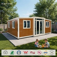 Villa moderne en acier pliable préfabriquée à 2 ou 3 chambres pour usage commercial, maison conteneur extensible de 20 pieds avec toilettes