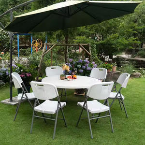 مسحوق بلاستيك HDPE مستديرة لعشرة أشخاص تصميم حديث للاستخدام الخارجي لحفلات الزفاف والمستودعات - Product Image 6