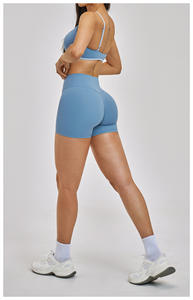 Women Yoga Set Adjustable Straps Sports Bra Butt Lifting Gym Shorts Elastic Activewear <b>Tummy</b> <b>Control</b> Fitness Workout Suit - Product Image 3