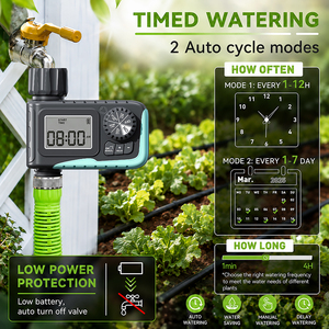 Temporizador <span class=keywords><strong>de</strong></span> <span class=keywords><strong>Riego</strong></span> Digital OEM IP65 con Pantalla LCD <span class=keywords><strong>de</strong></span> 2.5'', Retraso por Lluvia <span class=keywords><strong>de</strong></span> 24-72H, 116PSI, Programable para Manguera <span class=keywords><strong>de</strong></span> Jardín y <span class=keywords><strong>Riego</strong></span> por Goteo en Macizos Elevados - Product Image 3