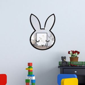 Autocollants muraux en miroir acrylique en forme de lapin - Autocollants miroir en forme de lapin à faire soi-même pour la chambre des enfants, décorations amovibles et réutilisables pour la maison - Product Image 3
